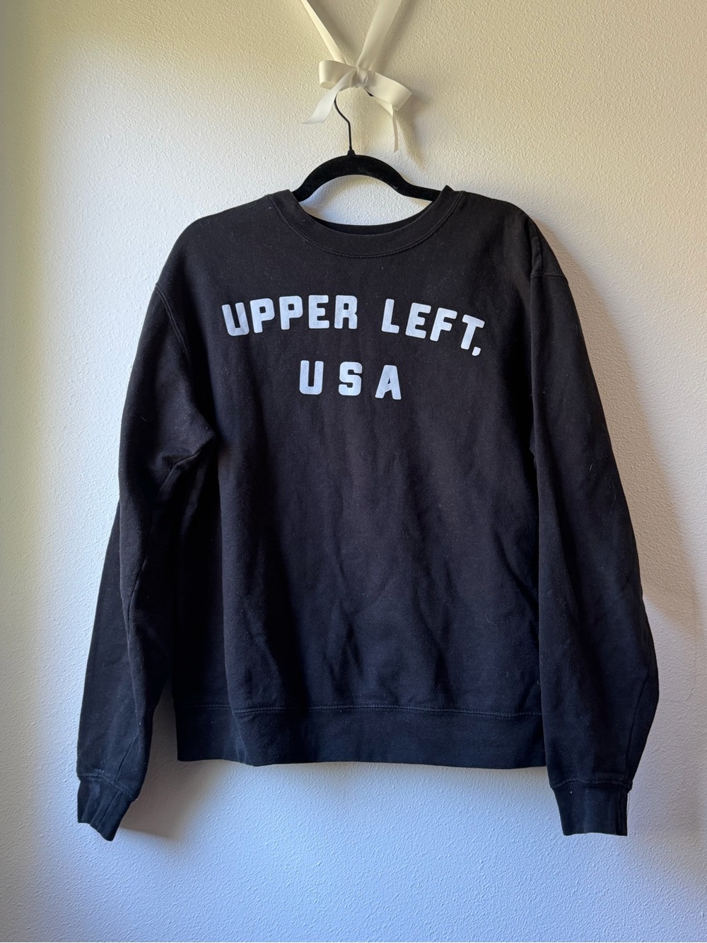 Upper Left USA Black Crewneck Sweatshirt